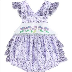 Lil Cactus Embroidered Mermaid Romper